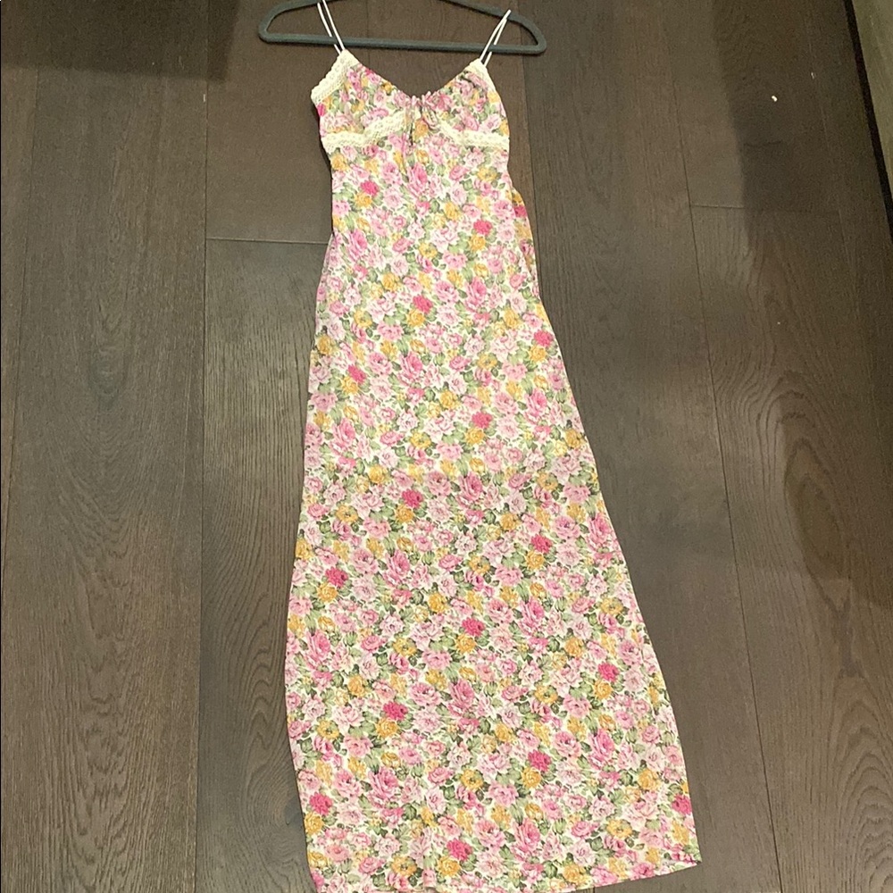 Princess Polly Pink Yellow Slip Maxi Dress